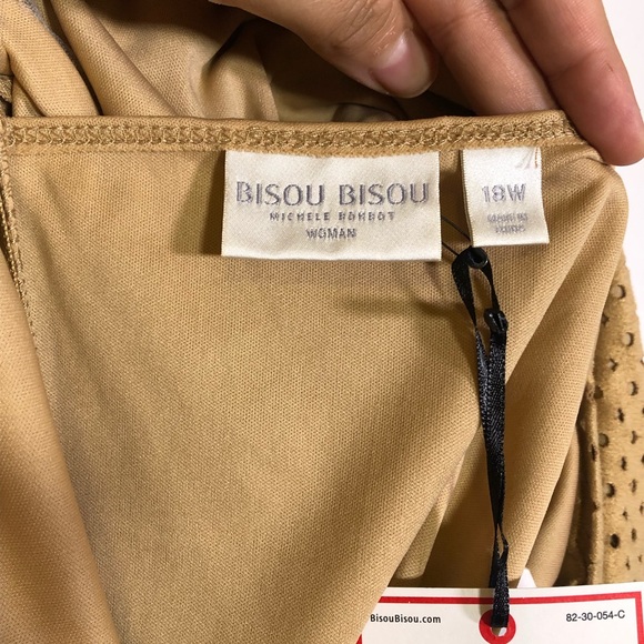 Nude Suede Bisou Bisou Perforated Dress - Picture 6 of 6